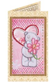 Bead Embroidery Postcard Kit "With love – 3"