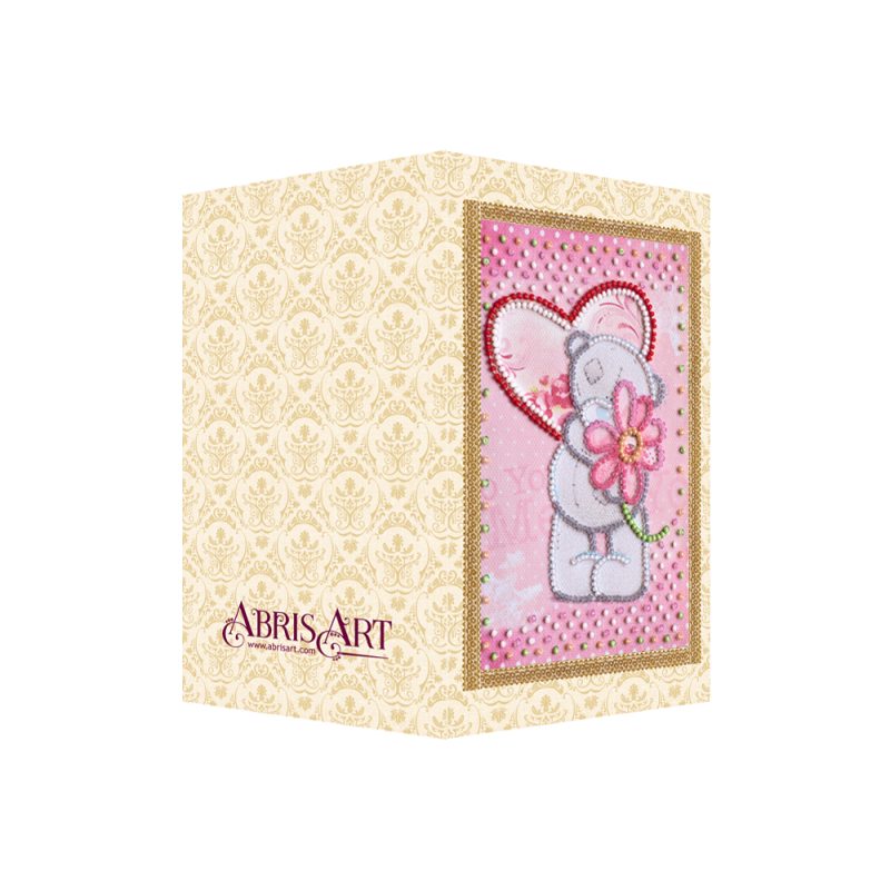 Bead Embroidery Postcard Kit "With love – 3"