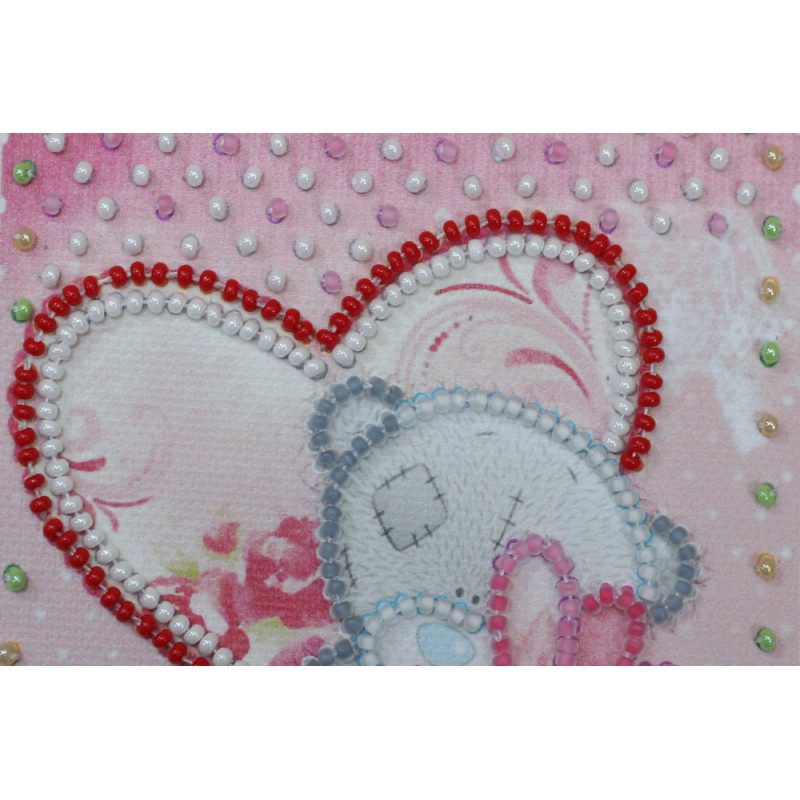 Bead Embroidery Postcard Kit "With love – 3"