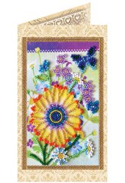Bead Embroidery Postcard Kit "Festive bunch of flowers"