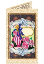 Bead Embroidery Postcard Kit "A present for the darling"