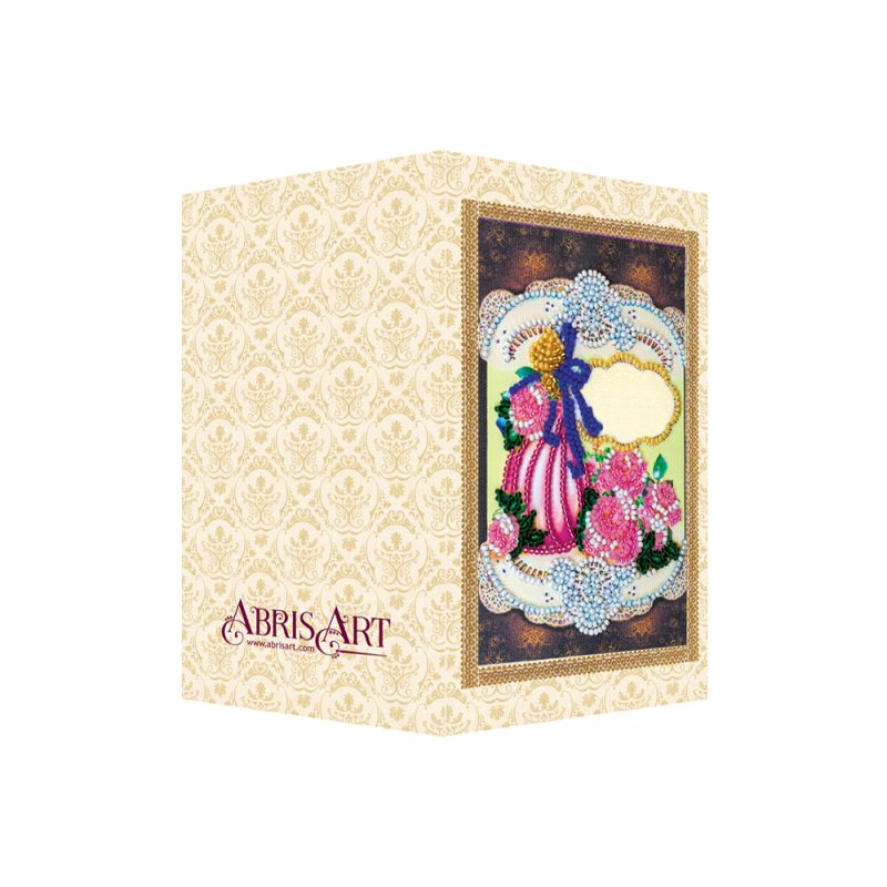 Bead Embroidery Postcard Kit "A present for the darling"