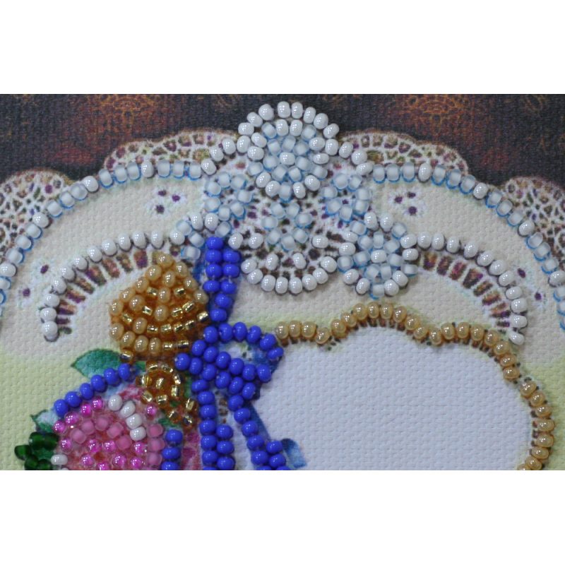 Bead Embroidery Postcard Kit "A present for the darling"