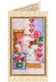 Bead Embroidery Postcard Kit "Pussycat"