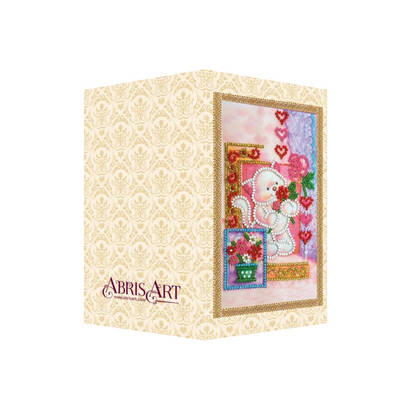 Bead Embroidery Postcard Kit "Pussycat"