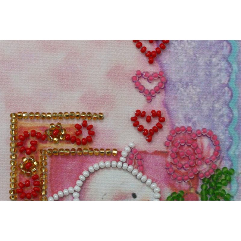 Bead Embroidery Postcard Kit "Pussycat"