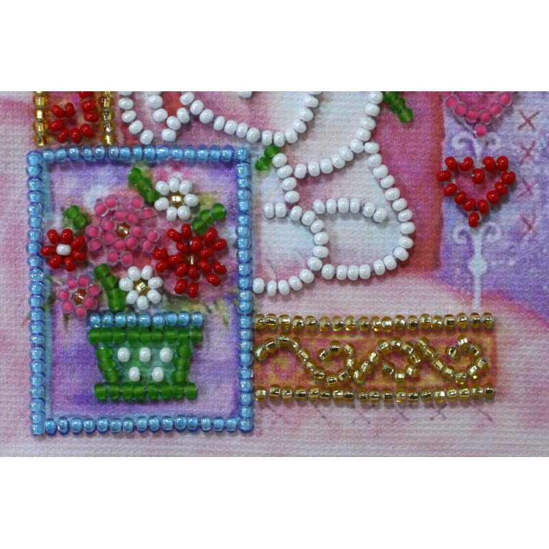 Bead Embroidery Postcard Kit "Pussycat"