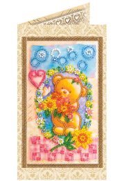 Bead Embroidery Postcard Kit "A clearing in the flowers"