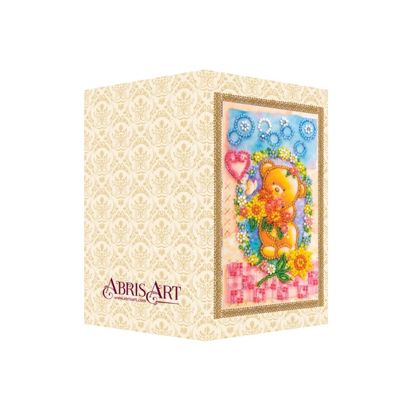 Bead Embroidery Postcard Kit "A clearing in the flowers"