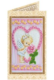 Bead Embroidery Postcard Kit "Angel and Rose"