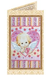 Bead Embroidery Postcard Kit "Little Cupid"