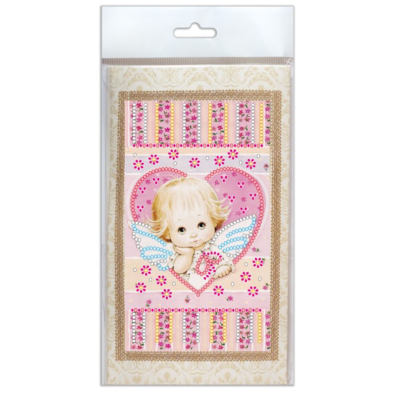 Bead Embroidery Postcard Kit "Little Cupid"