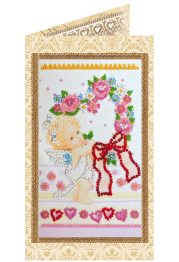 Bead Embroidery Postcard Kit "Mischievous cupid"