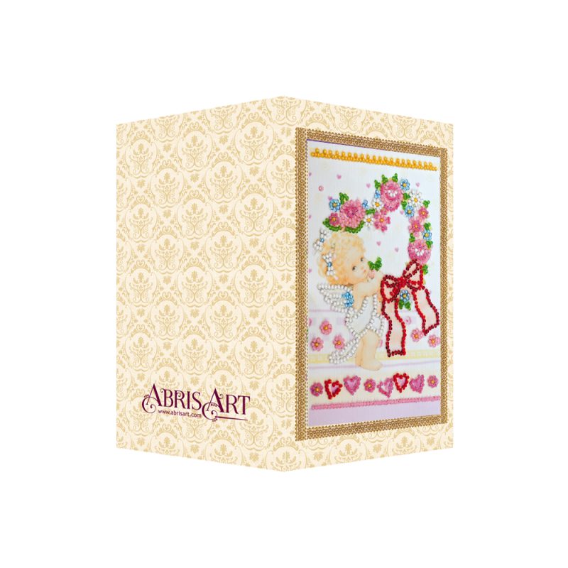 Bead Embroidery Postcard Kit "Mischievous cupid"