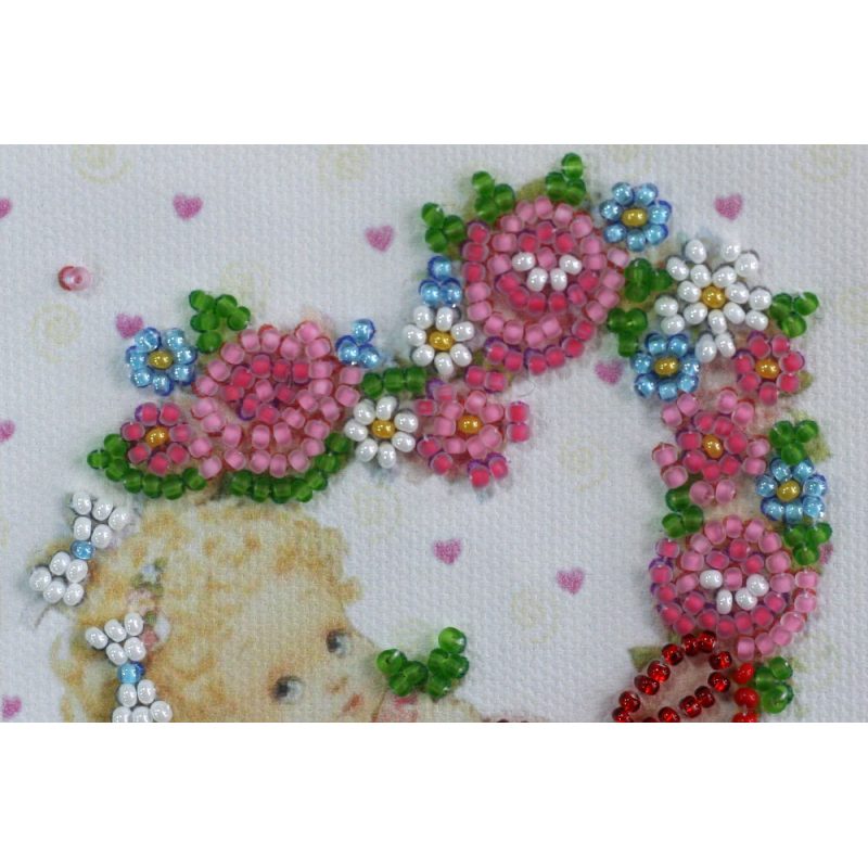 Bead Embroidery Postcard Kit "Mischievous cupid"