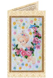 Bead Embroidery Postcard Kit "Present angel"