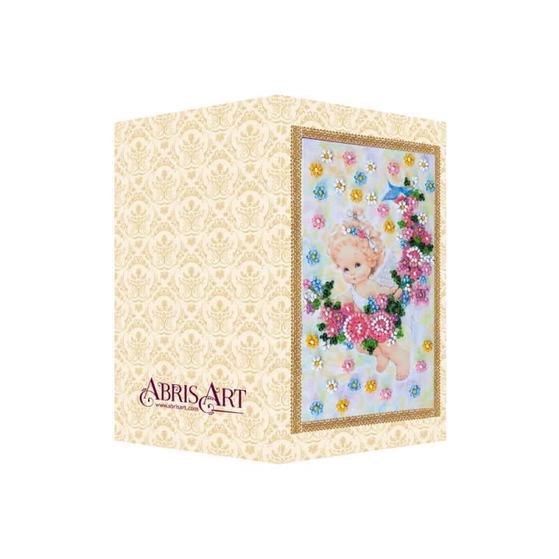 Bead Embroidery Postcard Kit "Present angel"