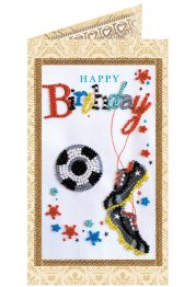 Bead Embroidery Postcard Kit "To my footballer"