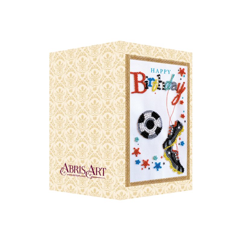 Bead Embroidery Postcard Kit "To my footballer"