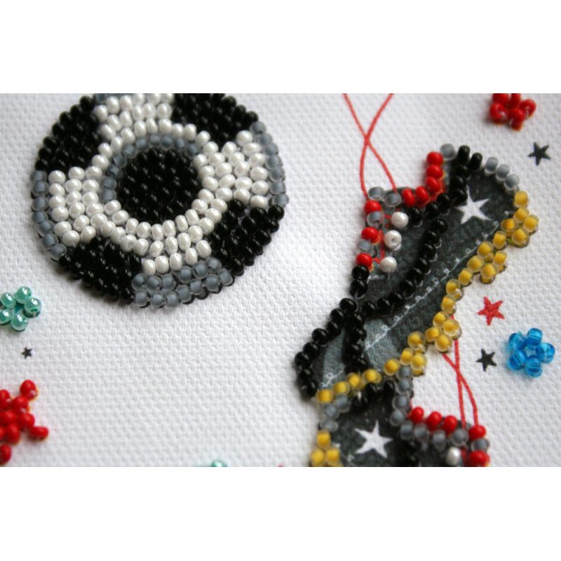 Bead Embroidery Postcard Kit "To my footballer"