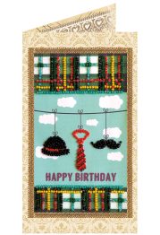 Bead Embroidery Postcard Kit "Gentleman's set"
