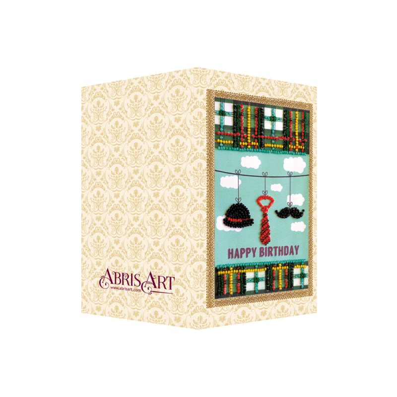 Bead Embroidery Postcard Kit "Gentleman's set"