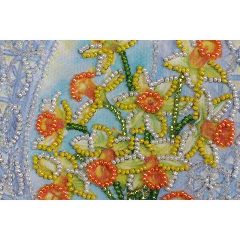 Microbead Embroidery Postcard-Envelope Kit "Still Life with a Fan"