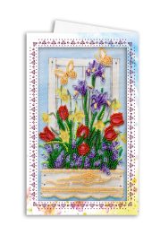 Microbead Embroidery Postcard-Envelope Kit "Early spring"