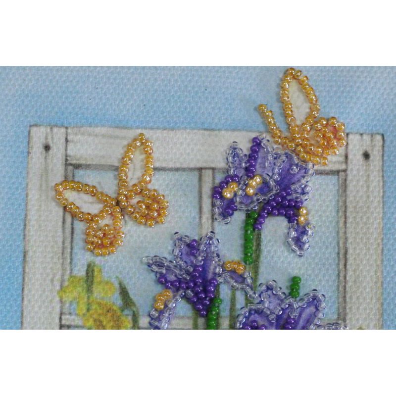 Microbead Embroidery Postcard-Envelope Kit "Early spring"