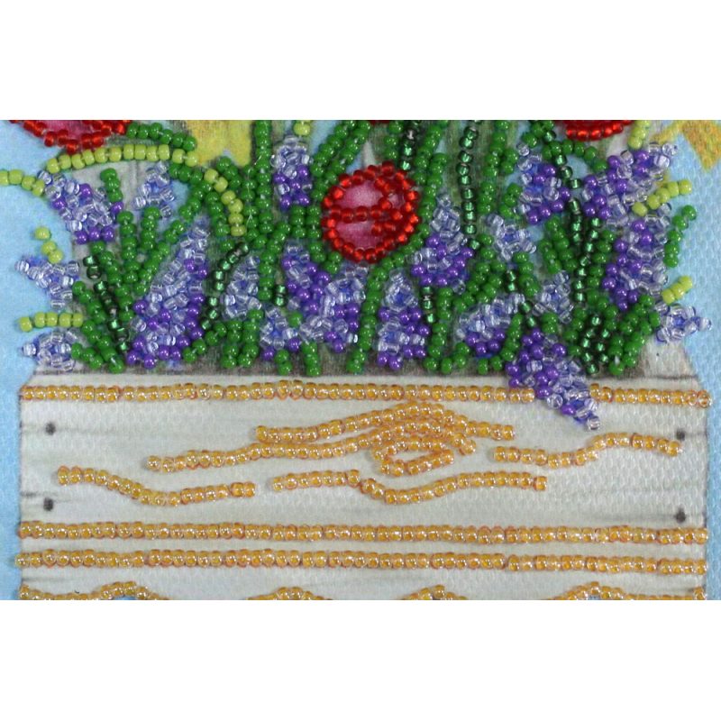 Microbead Embroidery Postcard-Envelope Kit "Early spring"