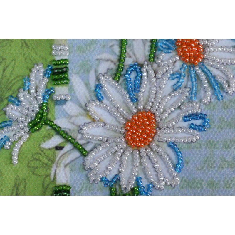 Microbead Embroidery Postcard-Envelope Kit "Chamomile"