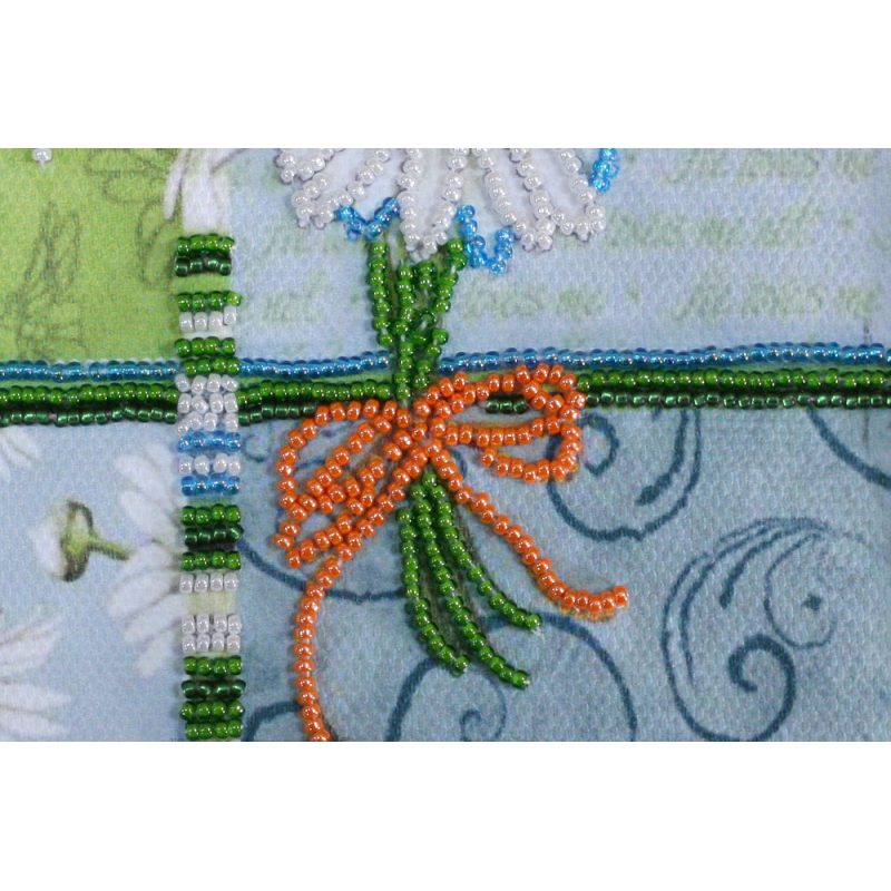 Microbead Embroidery Postcard-Envelope Kit "Chamomile"