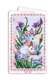Microbead Embroidery Postcard-Envelope Kit "Unicorns"
