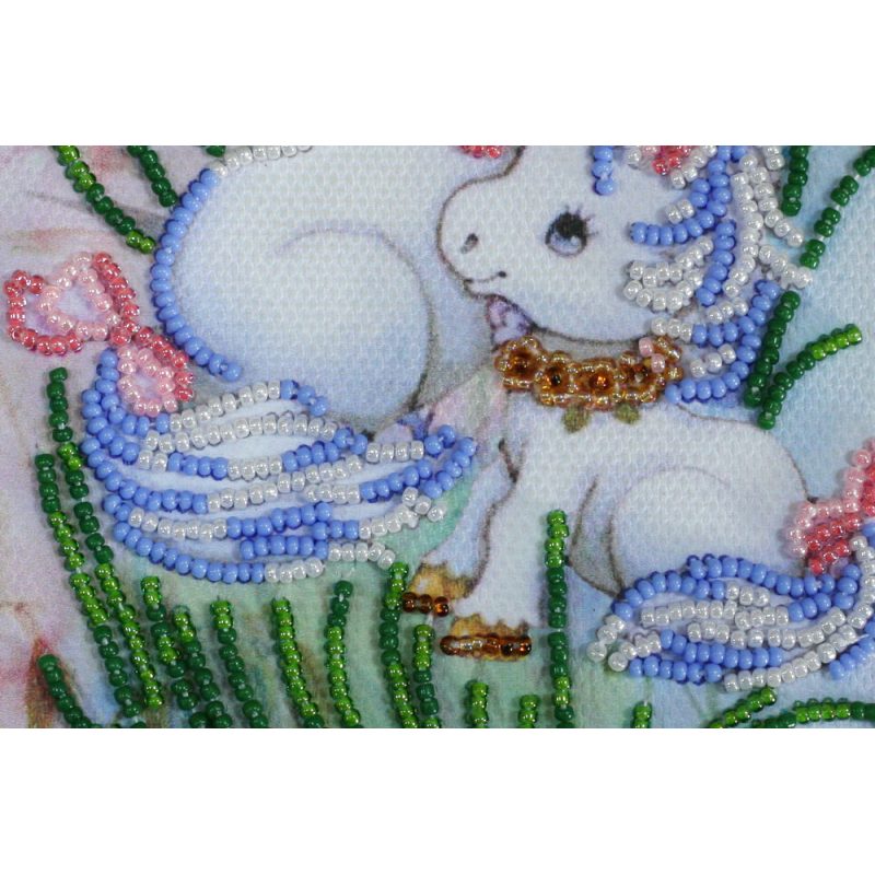 Microbead Embroidery Postcard-Envelope Kit "Unicorns"