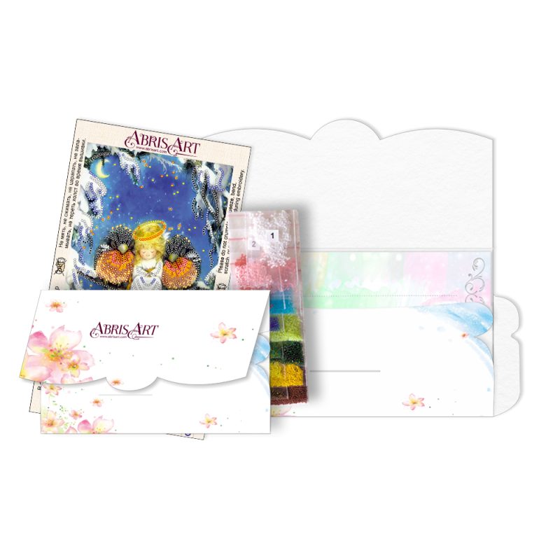 Microbead Embroidery Postcard-Envelope Kit "Together warmer"