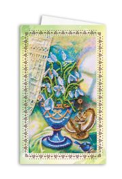 Microbead Embroidery Postcard-Envelope Kit "Snowdrops"