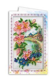 Microbead Embroidery Postcard-Envelope Kit "Provence"