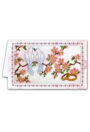 Microbead Embroidery Postcard-Envelope Kit "Wedding birds"