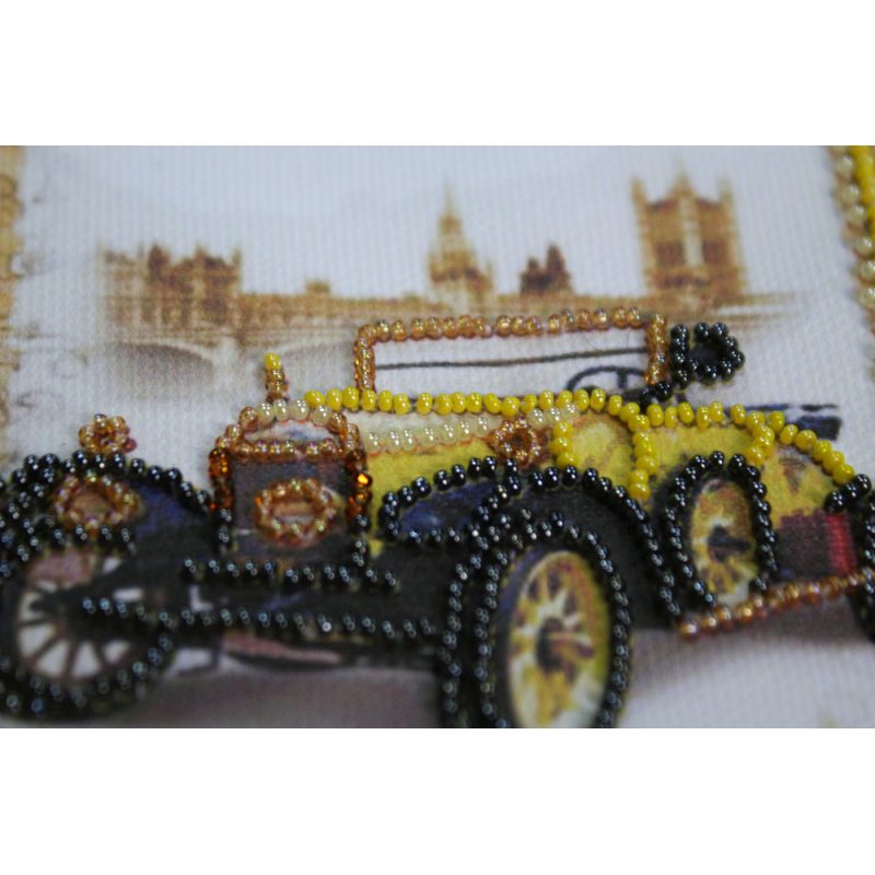 Microbead Embroidery Postcard-Envelope Kit "London style"