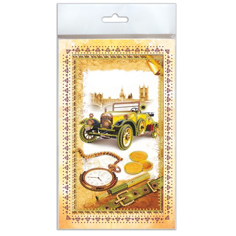 Microbead Embroidery Postcard-Envelope Kit "London style"