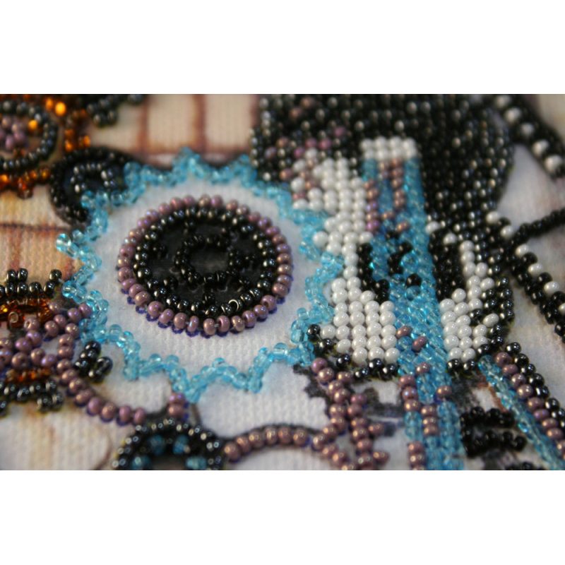 Microbead Embroidery Postcard-Envelope Kit "Guitar"