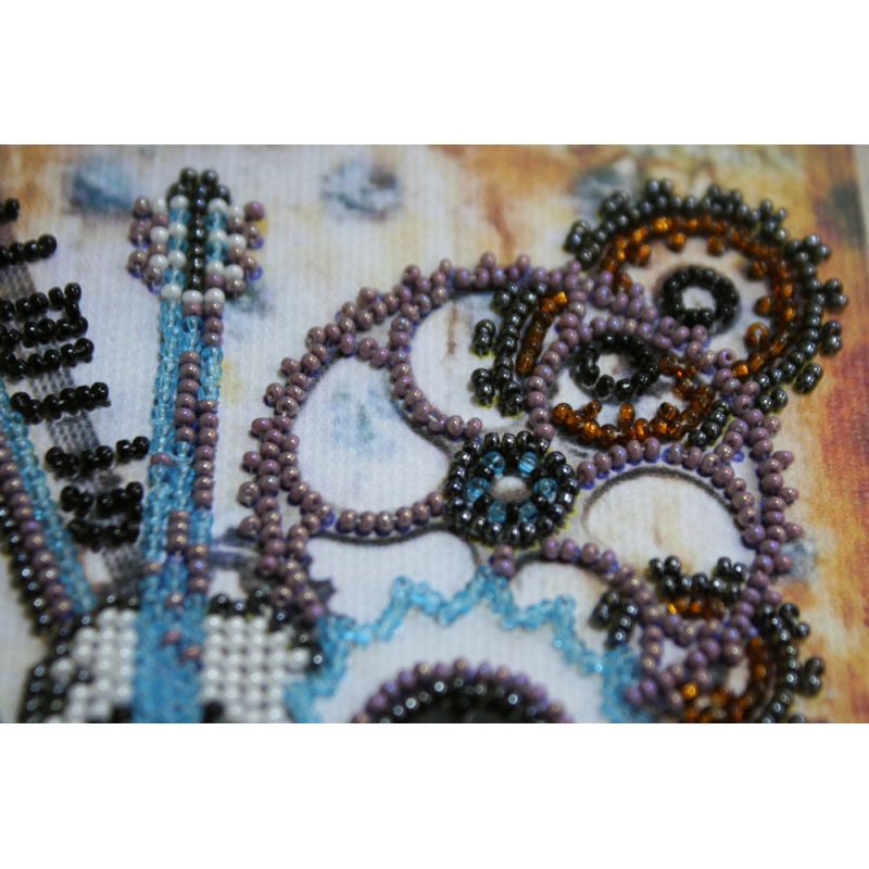 Microbead Embroidery Postcard-Envelope Kit "Guitar"