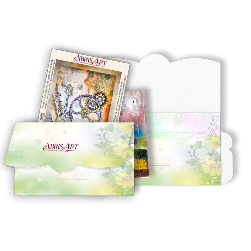 Microbead Embroidery Postcard-Envelope Kit "Guitar"
