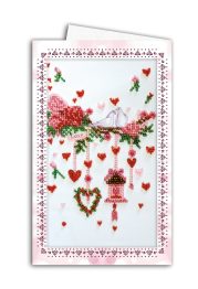 Microbead Embroidery Postcard-Envelope Kit "Wedding tinsel"