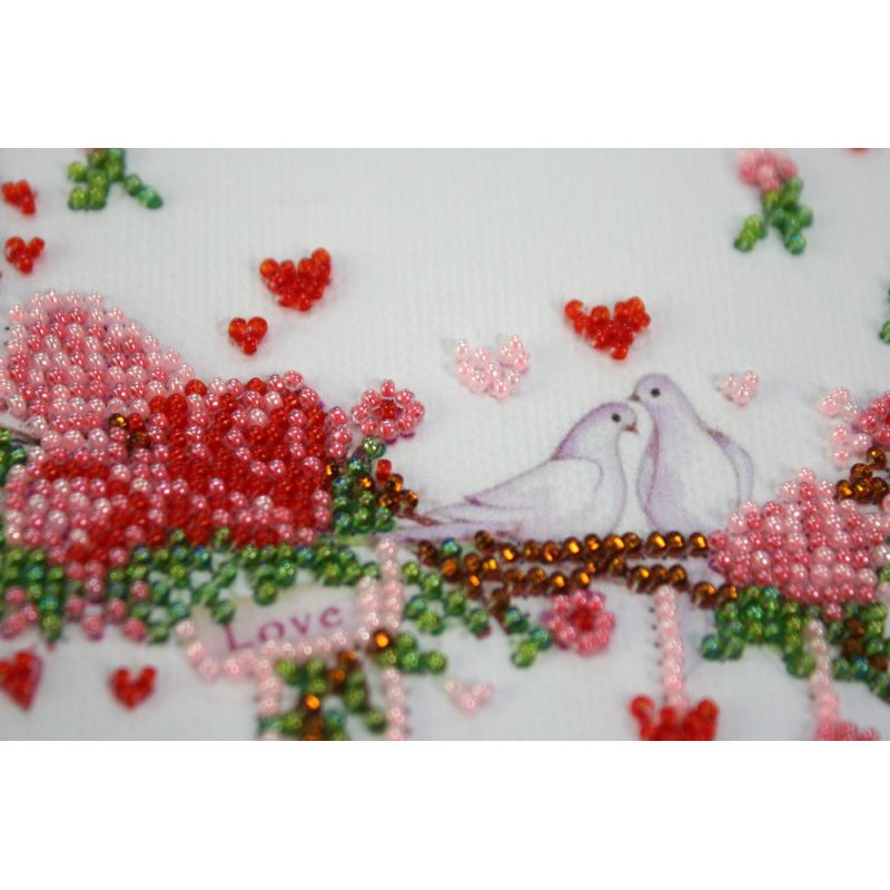 Microbead Embroidery Postcard-Envelope Kit "Wedding tinsel"