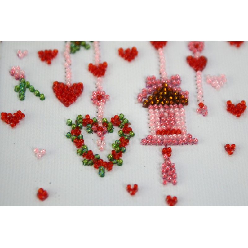 Microbead Embroidery Postcard-Envelope Kit "Wedding tinsel"
