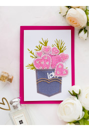 Bead Embroidery Postcard Kit "With an open heart"