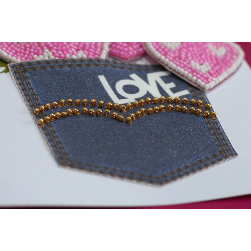 Bead Embroidery Postcard Kit "With an open heart"