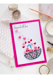 Bead Embroidery Postcard Kit "Love rain"