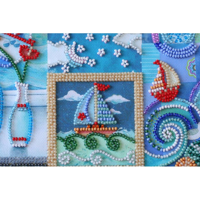 Bead Embroidery Photo Frame Kit "A song about the sea"
